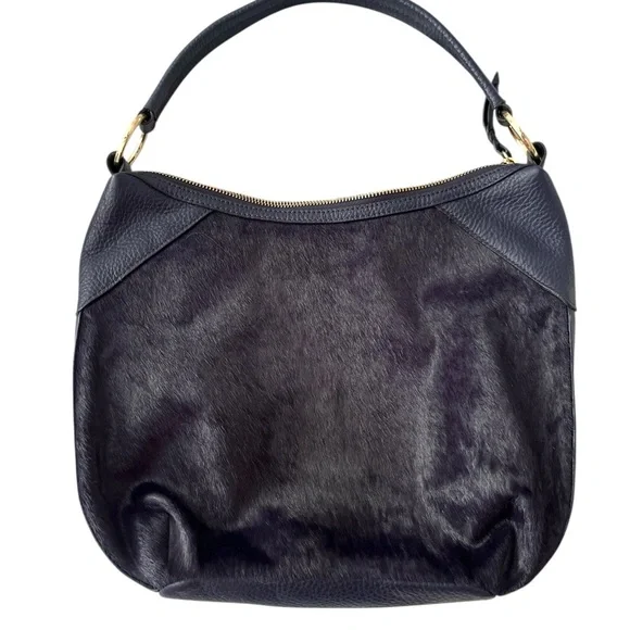Margot New York Navy Blue Calf Hair Leather Hobo - Picture 6 of 6
